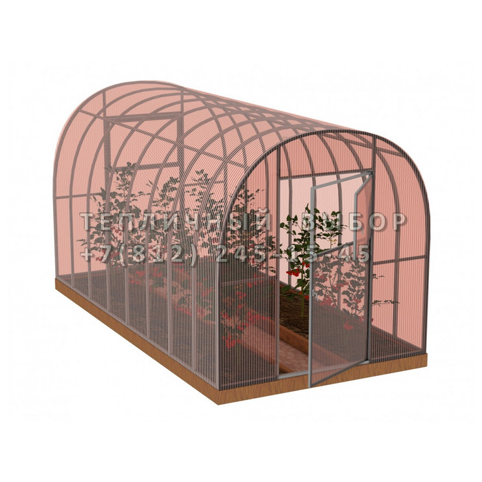 Теплица из поликарбоната-фито Усиленная Арочная 2,1х4 h=2 м профиль 25х25 мм