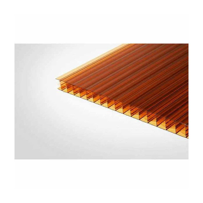 Сотовый поликарбонат 8 мм ROYALPLAST 2-UV премиум янтарь 2100х12000 мм